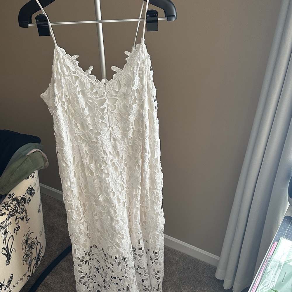 Express White Lace Midi Dress